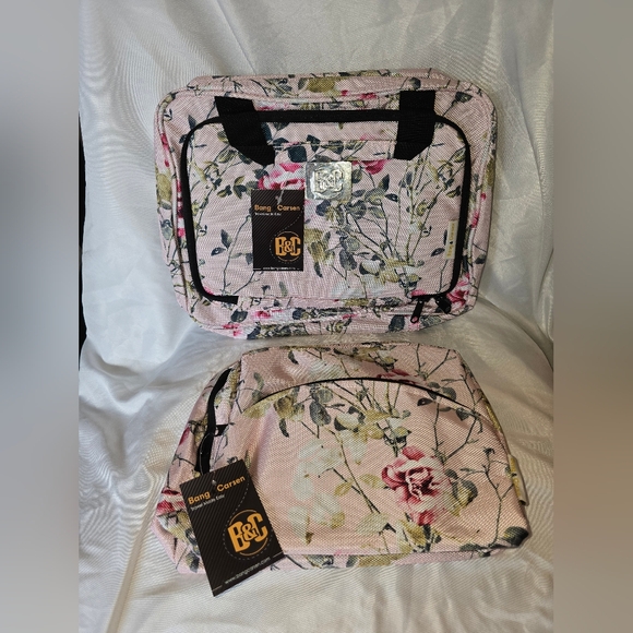 bang and carsen Handbags - Floral Pink Travel Bag And Travel Cosmetic Pouch 2 Piece